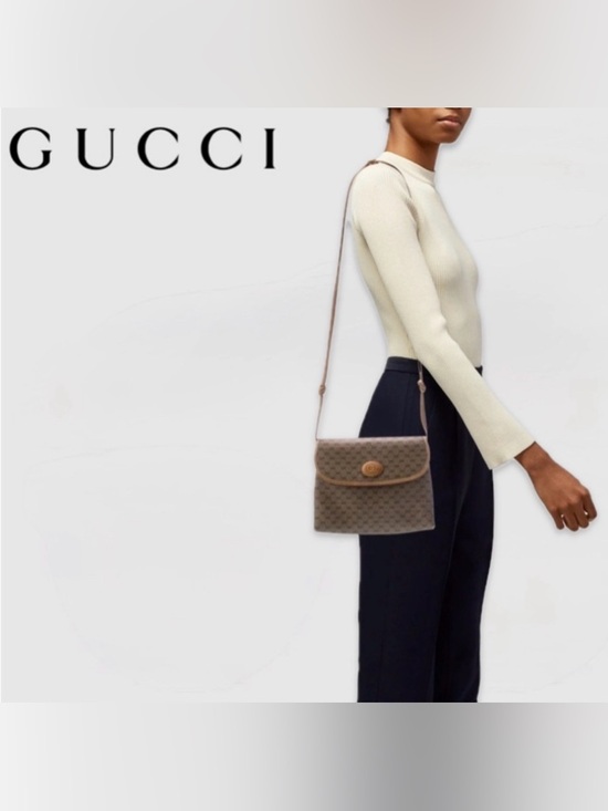 Gucci Handbags - [Gucci] Vintage Interlocking GG Neutral Brown/Tan Long Knot Strap Handbag Purse
